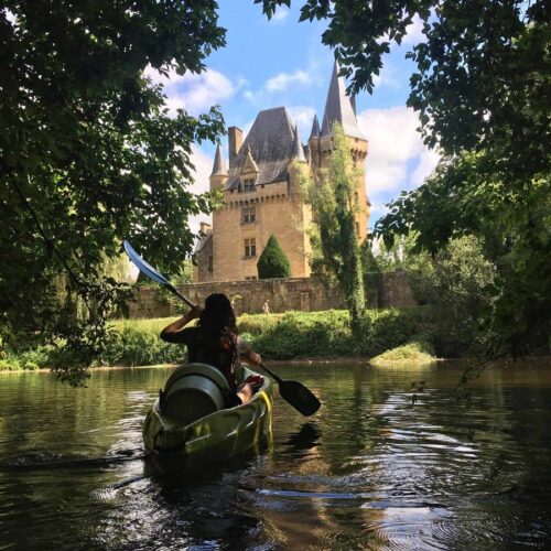 Chateau de Clerans, en kayak sur la Vezere